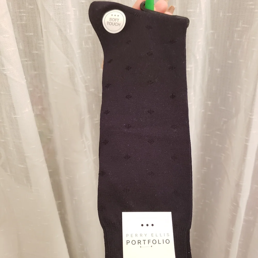 Perry Ellis Portfolio Dress Socks Black NWT